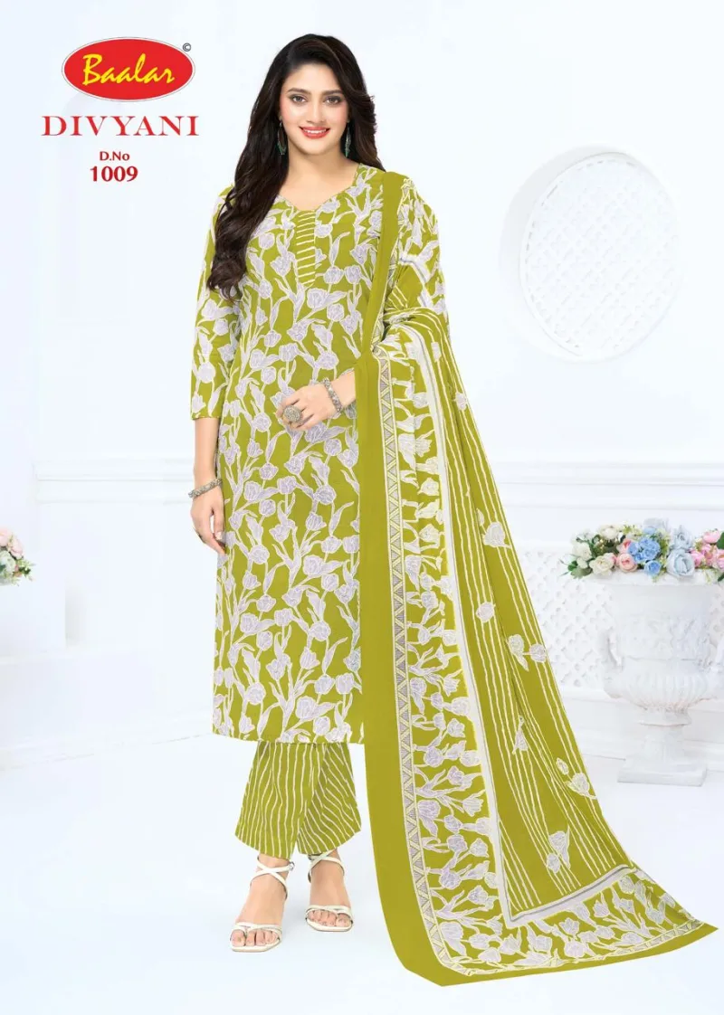 Divyani Vol 1 By Baalar Cotton Printed Fancy Dress Materials